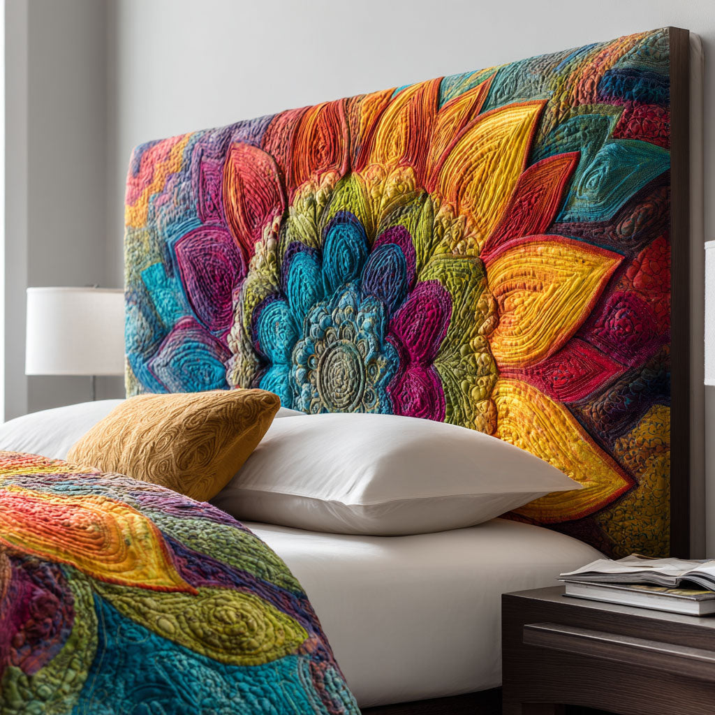 Vibrant Flower WJ0501063CL Quilted Headboard Slipcover