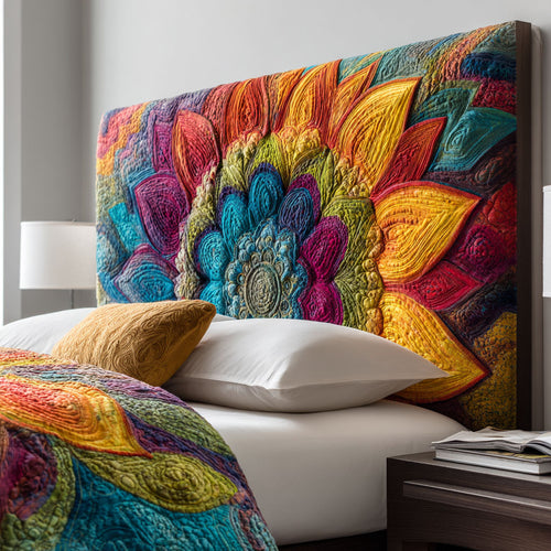 Vibrant Flower WJ0501063CL Quilted Headboard Slipcover