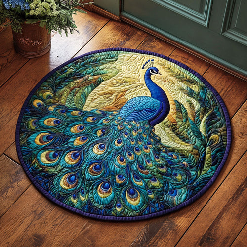 Vintage Peacock WU2403018CL Quilted Round Mat
