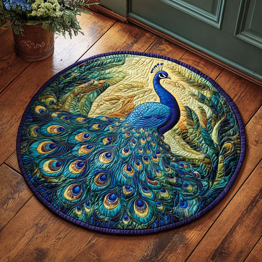 Vintage Peacock WU2403018CL Quilted Round Mat