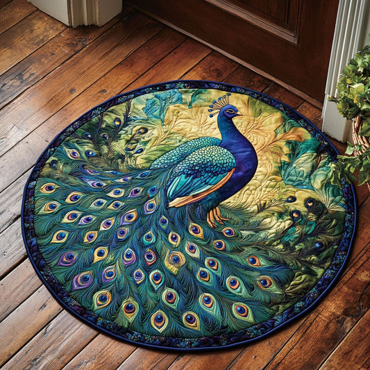 Vintage Peacock WU2403019CL Quilted Round Mat
