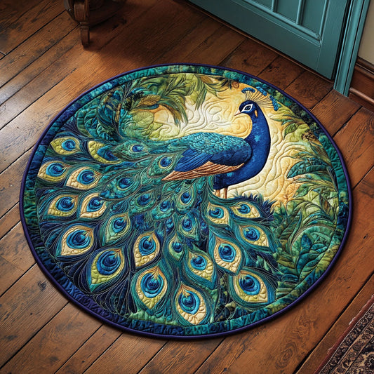 Vintage Peacock WU2403020CL Quilted Round Mat