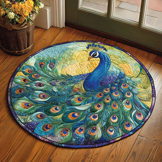 Vintage Peacock WU2403021CL Quilted Round Mat