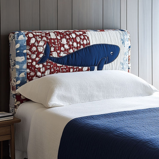 Whale Patchwork WJ2312005CL Quilted Headboard Slipcover