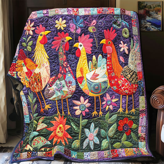 Whimsical Chicken WU2612032CL Quilt