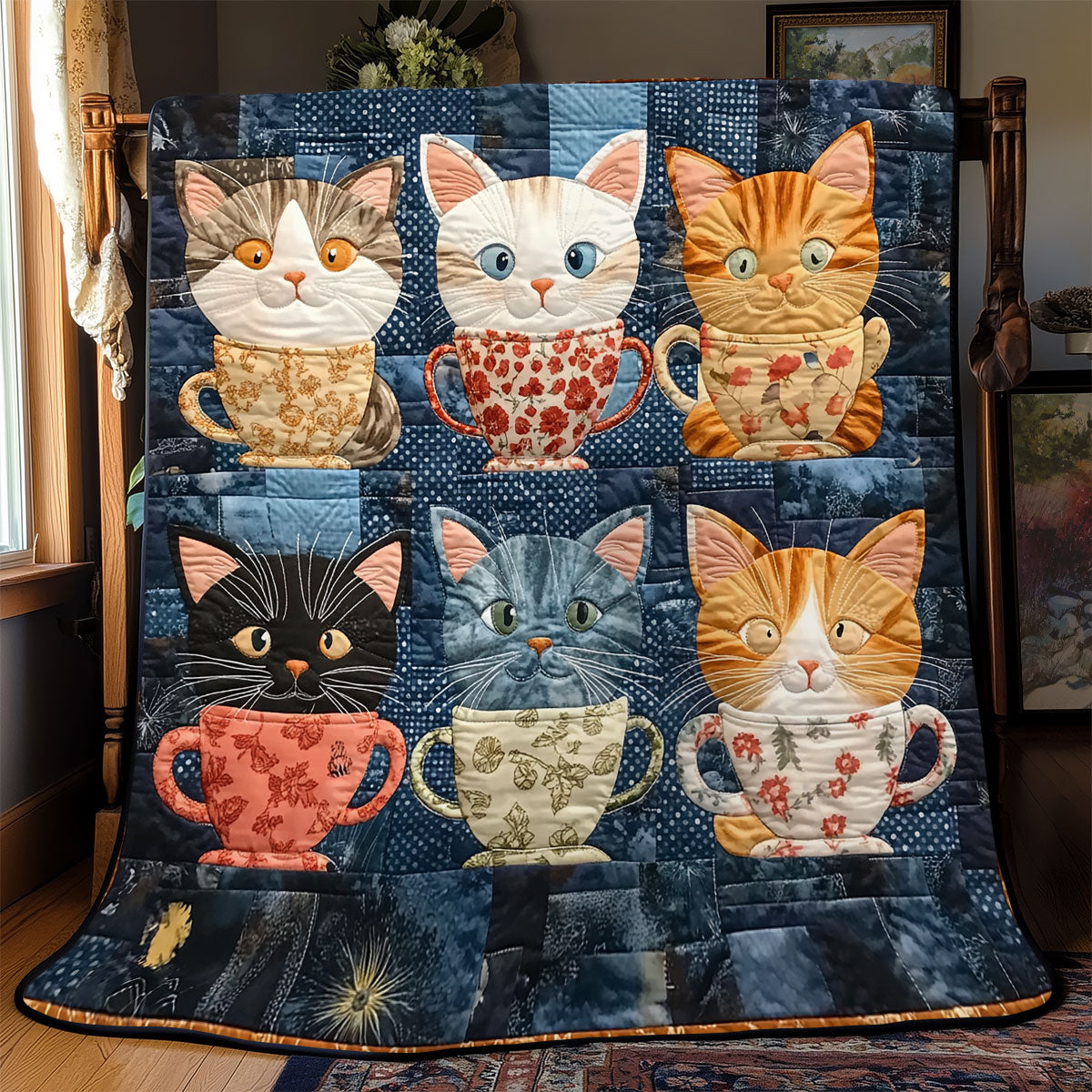 Whiskers and Warm Cups YR0402042CL Quilt