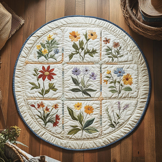 Wildflower Patchwork WY0808095CL Quilted Round Mat