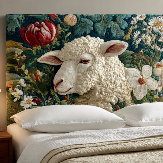 Woolly Blooms WJ3012014CL Quilted Headboard Slipcover